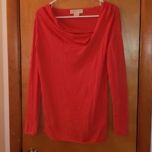 Michael Kors Long Sleeve Coral Top